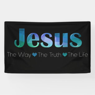Christian Women’s Faith Bible Verse Way Truth Life Banner