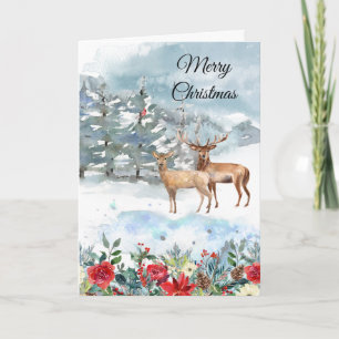 Christian Woodland Deer Christmas Card
