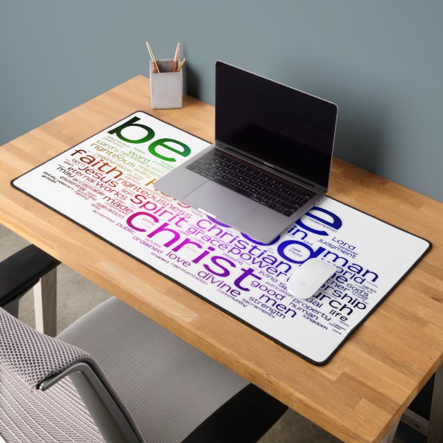 Christian word cloud desk mat (Office 2)