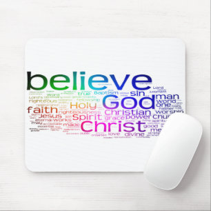 Christian word cloud mouse mat