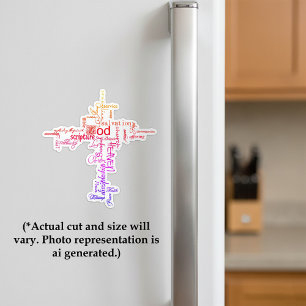 Christian words cross magnet photo sculpture magnet