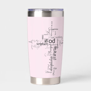 Christian words cross personalised insulated tumbler