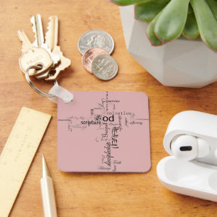 Christian words key ring
