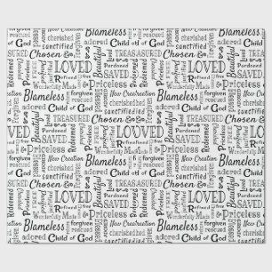 Christian Words of Affirmation Wrapping Paper