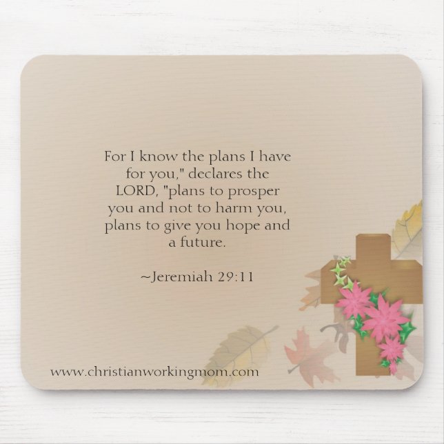 Christian Working Mum Jeremiah 29:11 Mousepad (Front)
