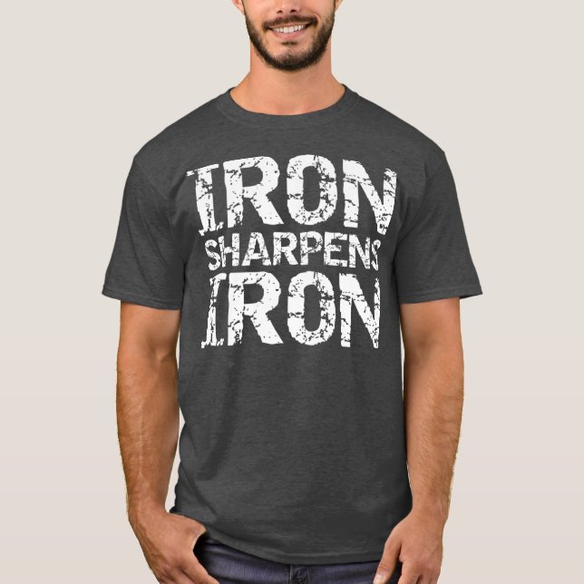 Christian Workout Discipleship Distressed Iron T-Shirt (Front)