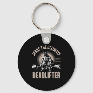 Christian Workout Gym Jesus The Deadlifter On Back Key Ring
