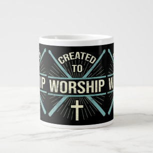 Christian Worship Band Created To Worship Drummer Large Coffee Mug