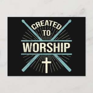 Christian Worship Band Created To Worship Drummer Postcard