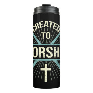 Christian Worship Band Created To Worship Drummer Thermal Tumbler