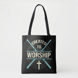 Christian Worship Band Created To Worship Drummer Tote Bag