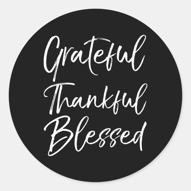 Christian Worship For Grateful Thankful Blessed Classic Round Sticker (Front)