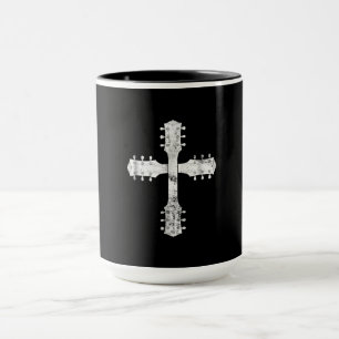christian worship team guitar cross mug