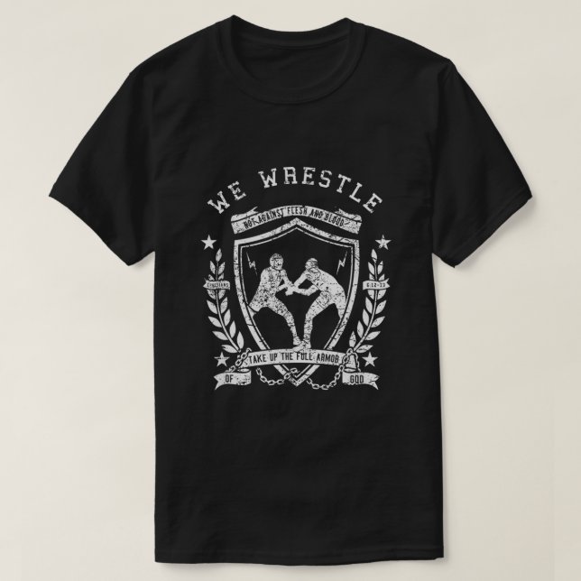 Christian Wrestling Shirt with Bible Verse (Design Front)
