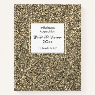 Christian WRITE THE VISION Customisable BEIGE Notebook