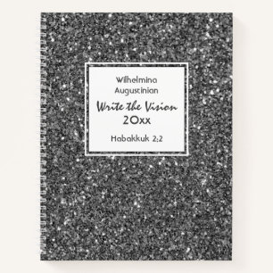 Christian WRITE THE VISION Customisable GRAY Notebook
