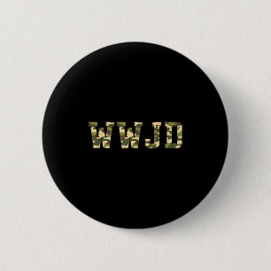 Christian Wwjd Camo Military Hunting Faith 6 Cm Round Badge
