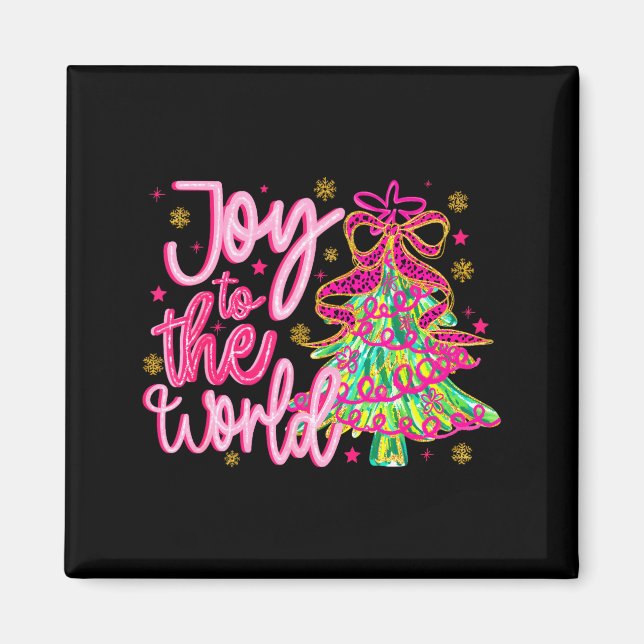 Christian Xmas Tree Holiday Christmas Joy To The W Magnet (Front)