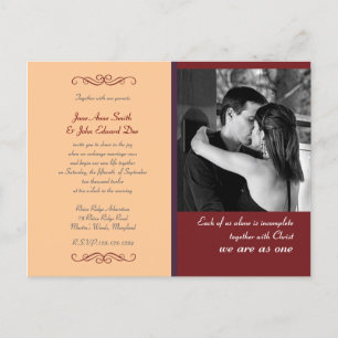 Christian Yellow & Red Custom Wedding Invitation