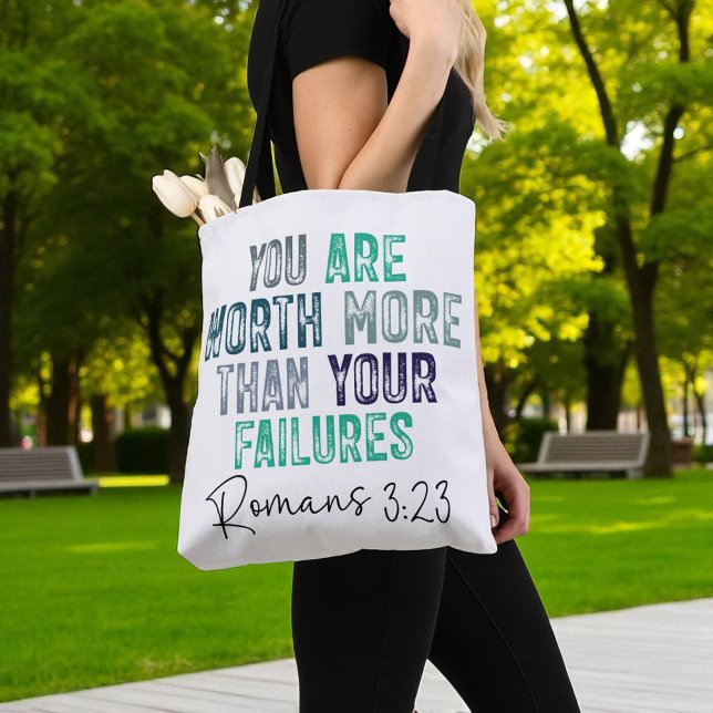 Christian You are Worth More Than Your Failures Tote Bag (Creator Uploaded)
