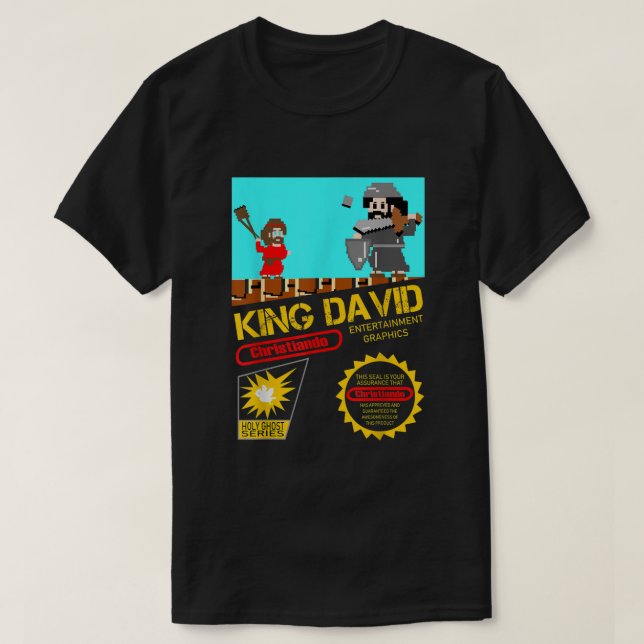 CHRISTIANDO Slay Like David Funny David Vs Goliath T-Shirt (Design Front)