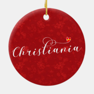 Christiania Flag Heart, Fristaden Christiania Ceramic Tree Decoration
