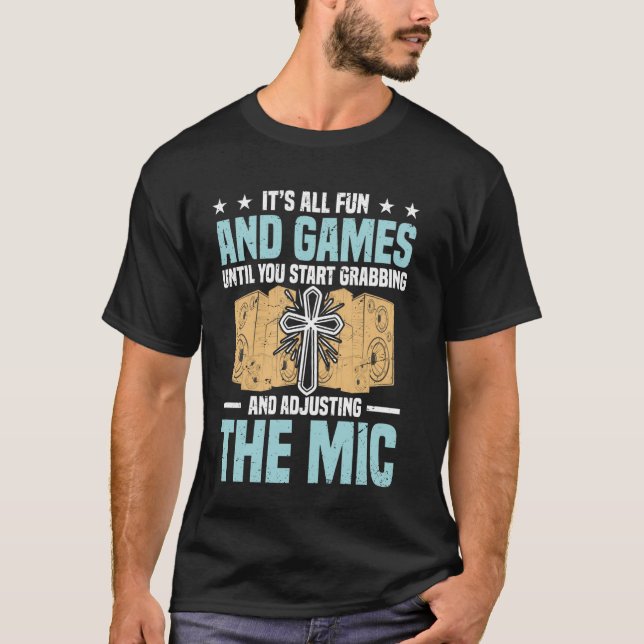 Christianity Audio Engineer Jesus Religion Church  T-Shirt (Front)