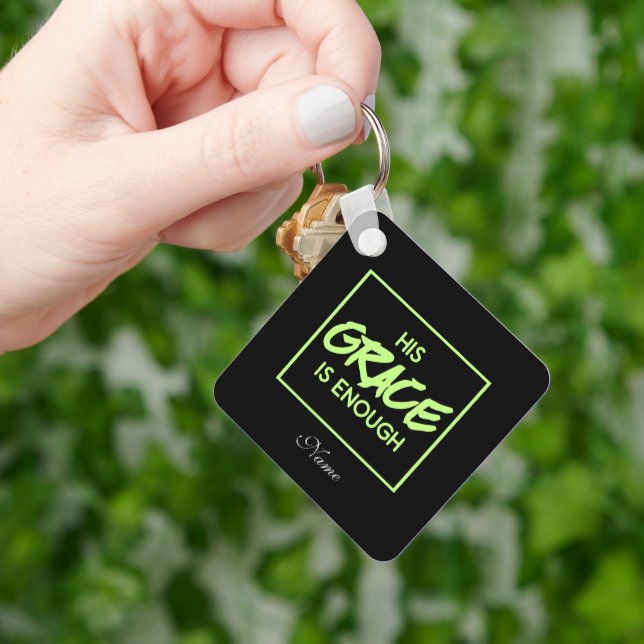 Christianity bible his grace is enough  key ring (Hand)