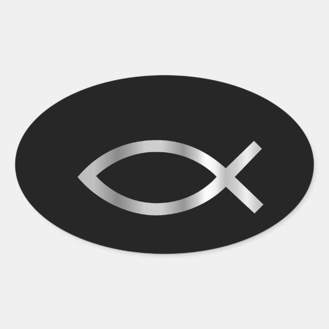 Christianity Ichthys fish Oval Sticker (Front)