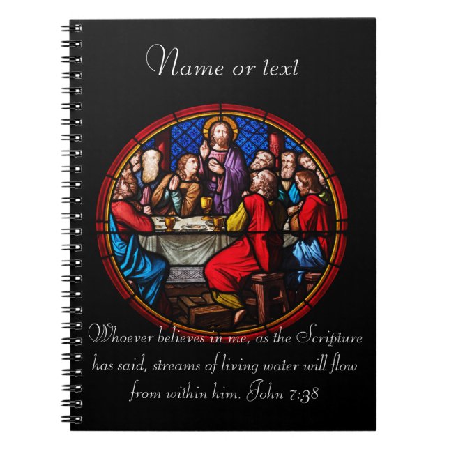 Christianity Jesus image with Bible scripture Notebook (Front)
