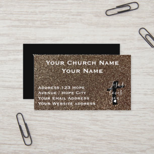 Christianity Religious Classy Gold Black Church Business Card