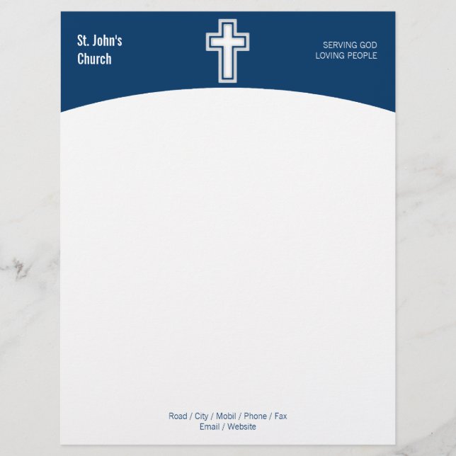 Christianity | Religious Cross Custom Letterhead (Front)