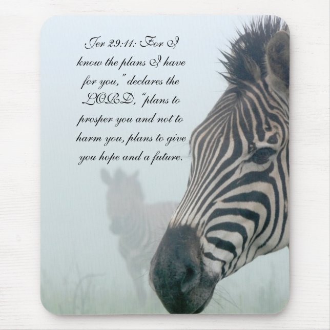 Christianity Scripture Bible Verse Jer 29:11 Mouse Mat (Front)