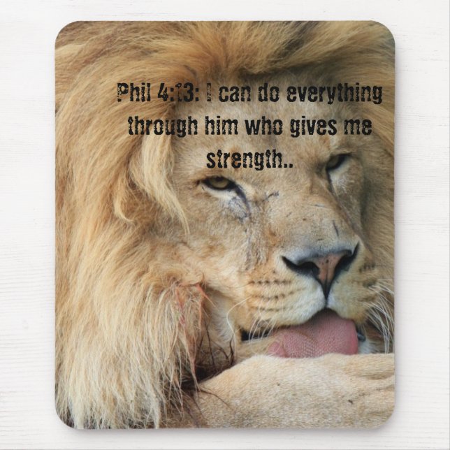 Christianity Scripture Bible Verse Phil 4:13 Mouse Mat (Front)