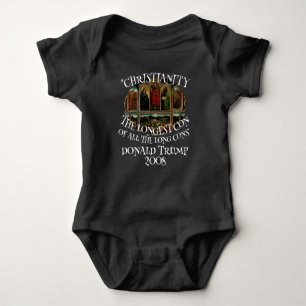 CHRISTIANITY THE LONGEST OF THE LONG CONS BABY BODYSUIT