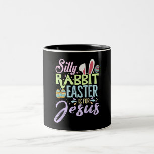 Christians Cute Bunny Silly Rabbit Easter Two-Tone Coffee Mug