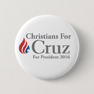 CHRISTIANS for Ted Cruz president button! 6 Cm Round Badge