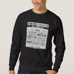 Christians God Moses Religion Bible The Ten Comman Sweatshirt