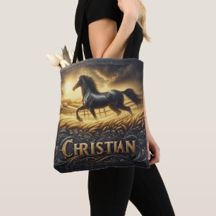 Christian's Ranch Horse at Sunset Tote Bag