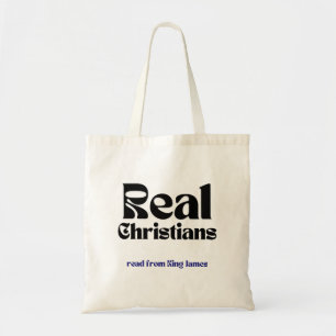 Christians who read King James tote bag-church