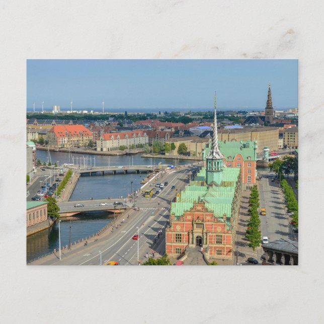Christiansborg Palace Tower View of Stock Exchange Postcard (Front)