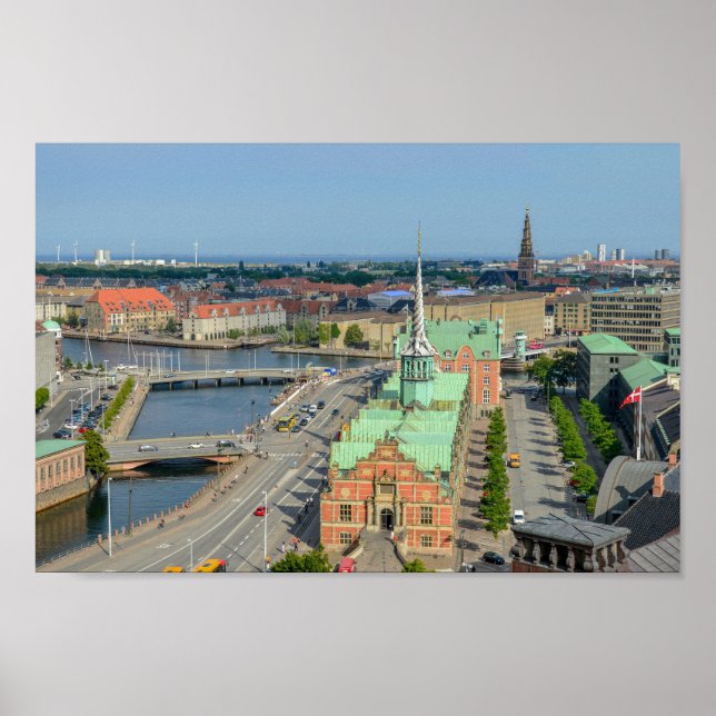 Christiansborg Palace Tower View of Stock Exchange Poster (Front)