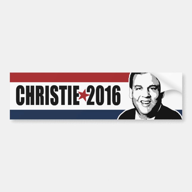 Christie 2016 Star Red White and Blue Bumper - cop Bumper Sticker (Front)