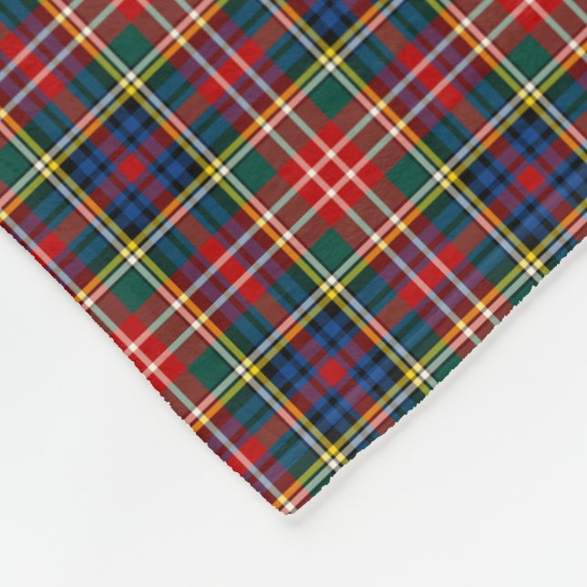 Christie Clan Colourful Red Scottish Tartan Fleece Blanket (Corner)