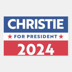 CHRISTIE FOR PRESIDENT 2024 RECTANGULAR STICKER