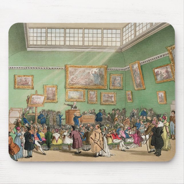 Christie's Auction Room, aquatinted by J. Bluck Mouse Mat (Front)