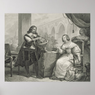 Christina (1626-89) Queen of Sweden, from a series Poster