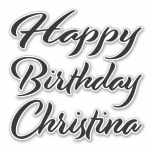 Christina name first name black Sticker birthday