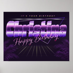 Christina Name Vorname retro Poster Geburtstag