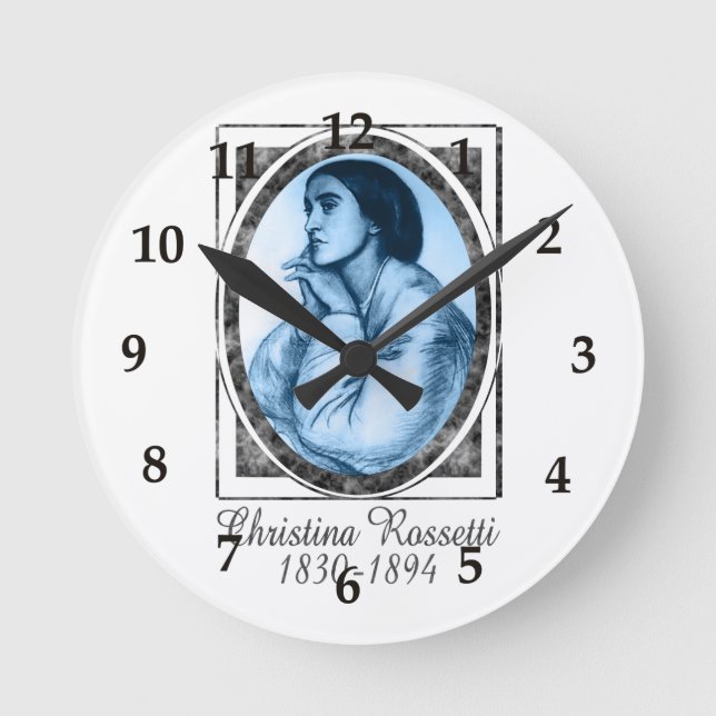 Christina Rossetti Round Clock (Front)